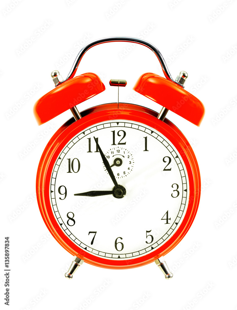 red bell clock (alarm clock) isolated on white background red bell clock (alarm clock) isolated on white background