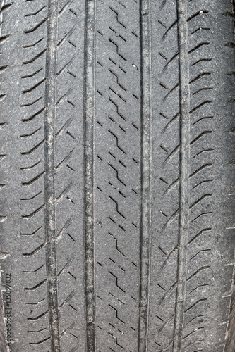 close-up of used tire texture