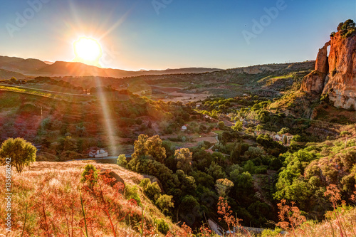 Ronda, Spain, a landscape with the Tajo Gorge.