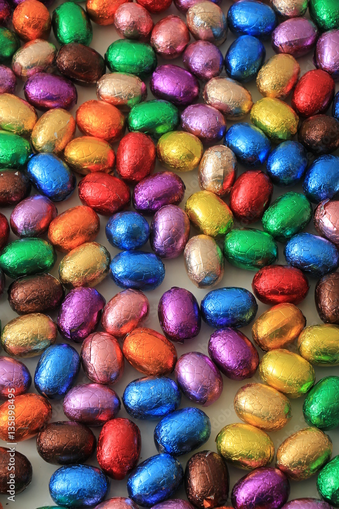 Colored Chocolate easter eggs Colored Chocolate easter eggs