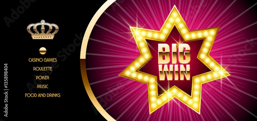 Canvas Print Vector golden vip flyer with shiny star for night party in royal casino