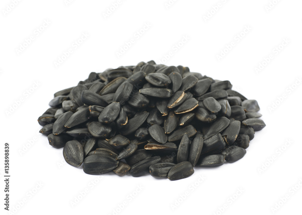 Pile of sunflowers seeds isolated Pile of sunflowers seeds isolated