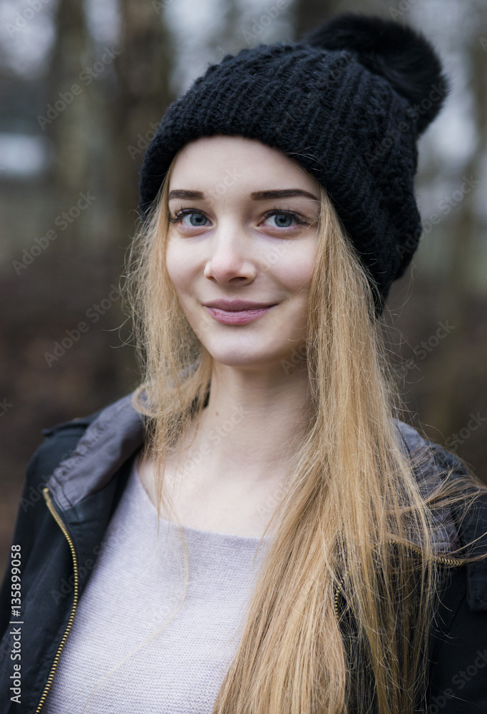 Portrait of the young girl in hat Portrait of the young girl in hat