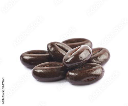 Pile of chocolate candies isolated