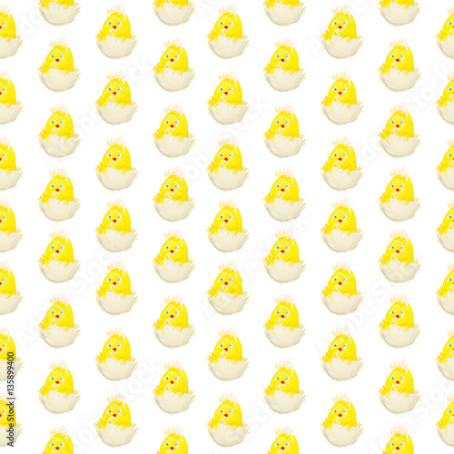 easter chick hatching pattern isolated