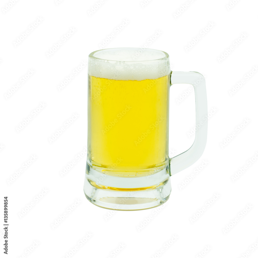 Mug with beer isolated on white background Mug with beer isolated on white background