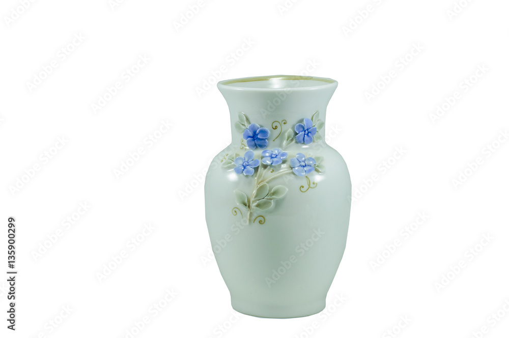 Isolated small porcelain vase. Isolated small porcelain vase.
