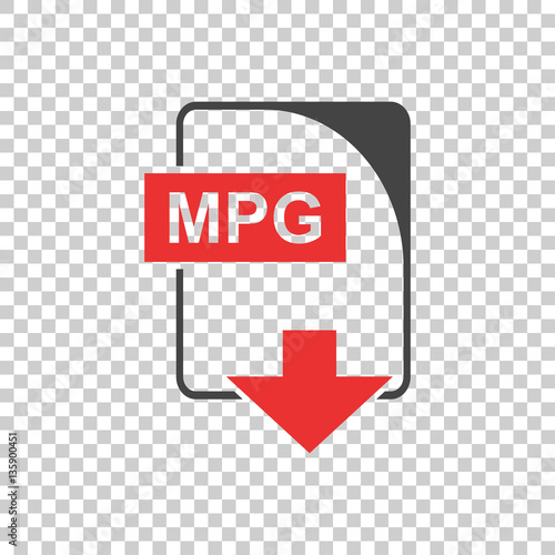 MPG file Icon vector flat