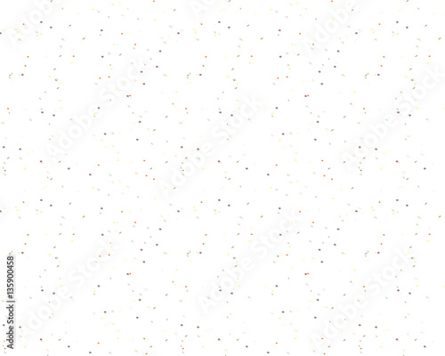 Background with small particles, grains like chocolate chips, pastry or confectionery streusel. Simple and easy Wallpaper White color Vector seamless pattern