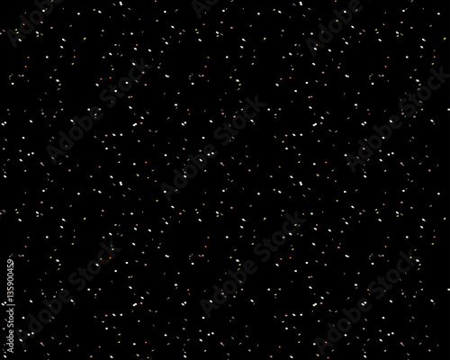 Background with small particles, grains like chocolate chips, pastry or confectionery streusel. Simple and easy Wallpaper Black color Vector seamless pattern Abstract space, universe
