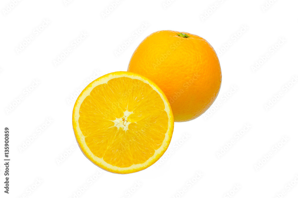 navel oranges on white background navel oranges on white background