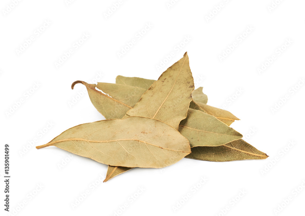 Pile of dried bay leaves isolated Pile of dried bay leaves isolated