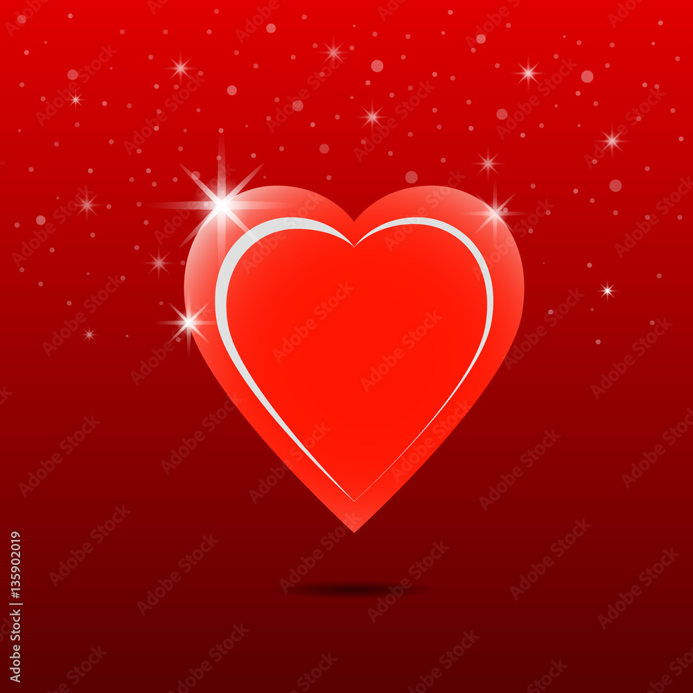 Valentine's day love heart with stars