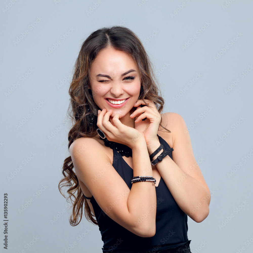 Portrait of a beautiful woman with necklace Portrait of a beautiful woman with necklace