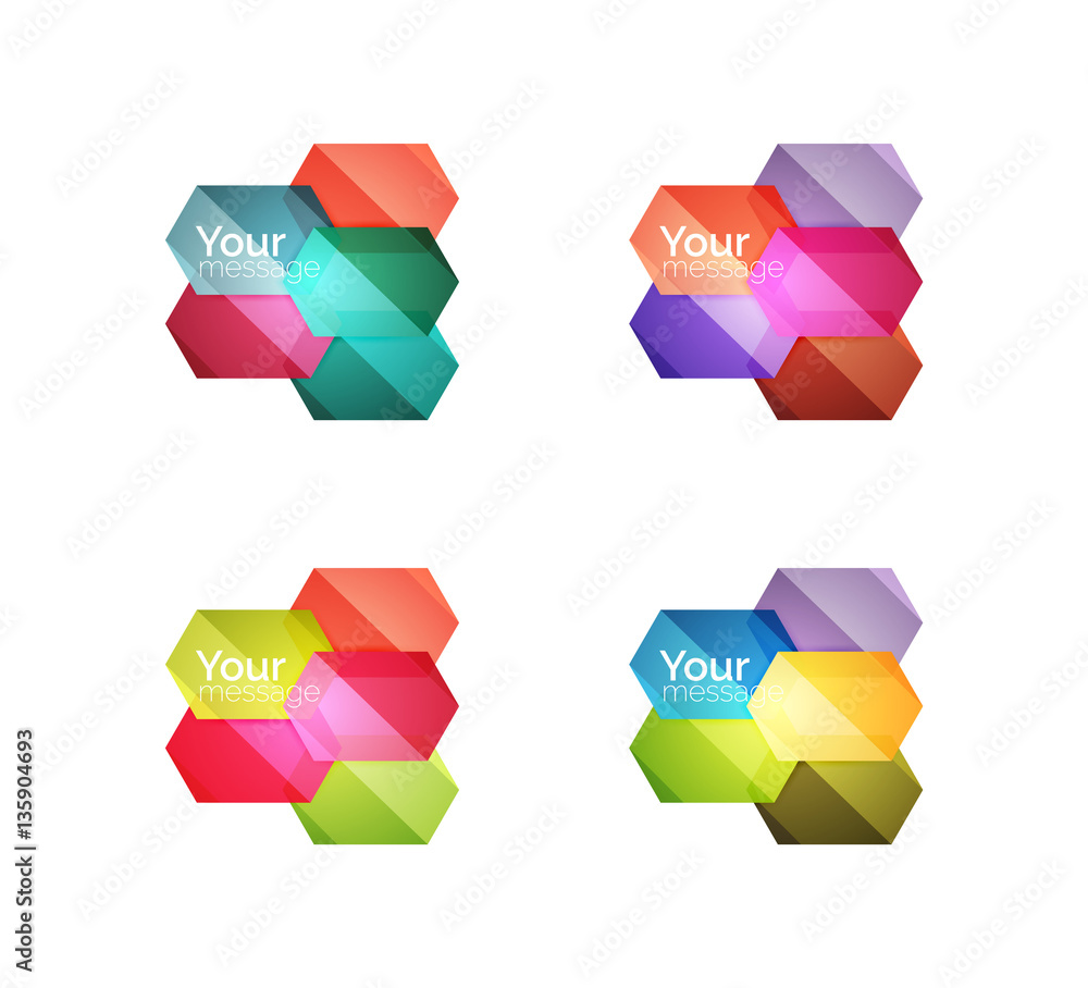 Set of vector shiny blank boxes for your content Set of vector shiny blank boxes for your content