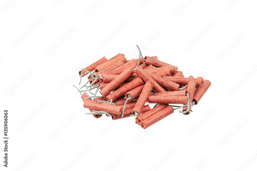 Red Firecrackers isolated on white background Red Firecrackers isolated on white background