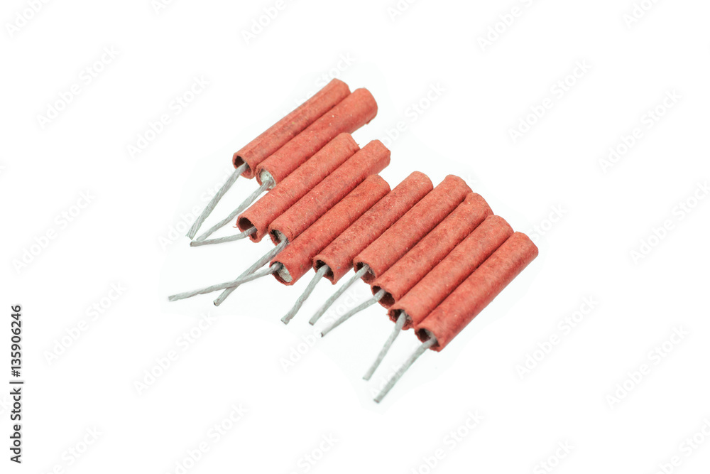 Red Firecrackers isolated on white background Red Firecrackers isolated on white background