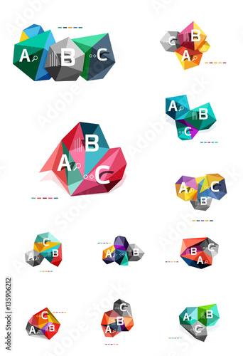 Abstract triangle low poly infographic template