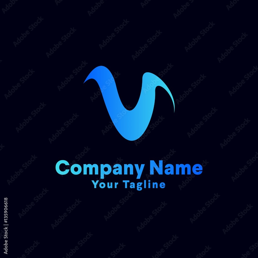 Obraz premium Abstract V letter logo design