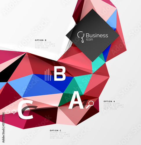 Triangle mosaic vector abstract template