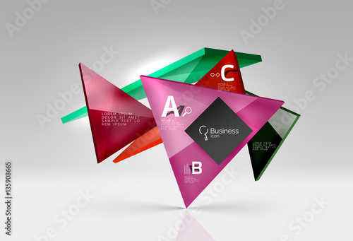 Triangle layout business template, infographic background