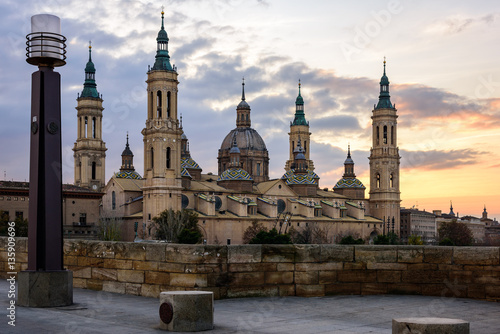 View of Basilica Pilar in Zaragoza , Spain.