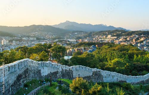 Photography Hanyangdoseong, a fortress wall in Seoul city in Korea.