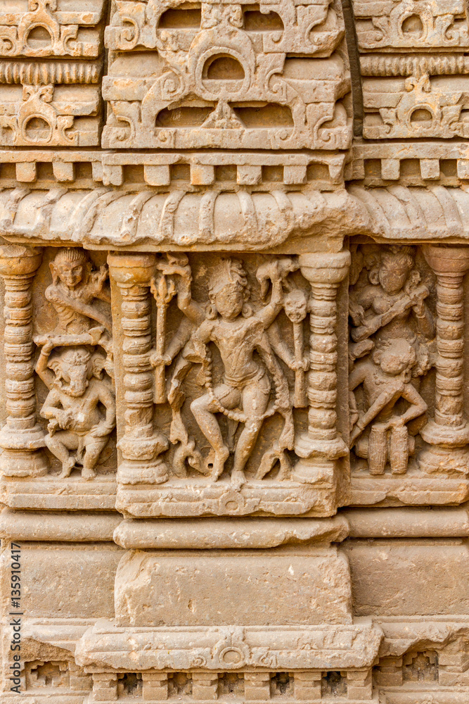 An old carving of Shiva at Abhaneri