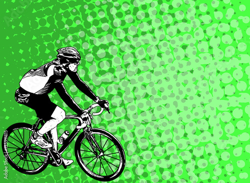 race bicyclist on the abstract background - vector