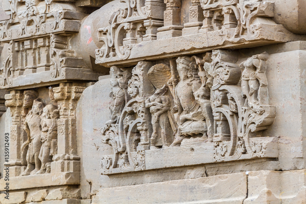 Carvings at the Harshat Mata Temple