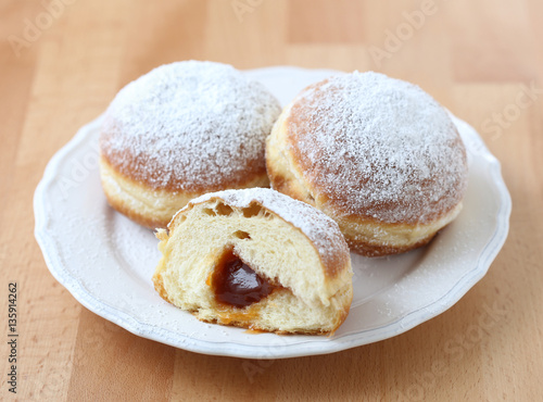 German Krapfen-doughnuts with fruit filling
