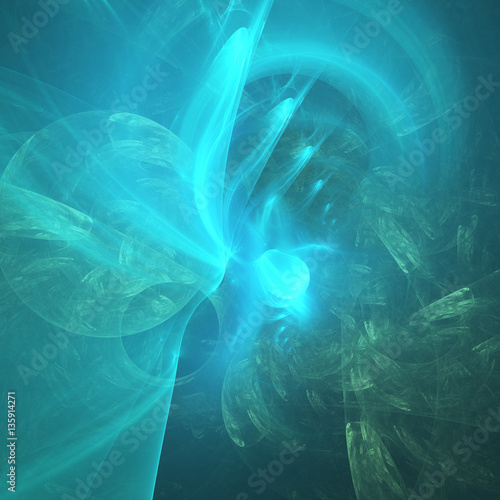 glowing blue curved lines over dark Abstract Background space universe. Illustration