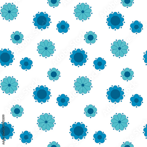 peasant style simple floral pattern on blue color. naive traditi