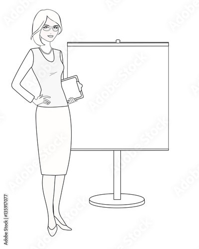Specialist in public relations in white-black variation