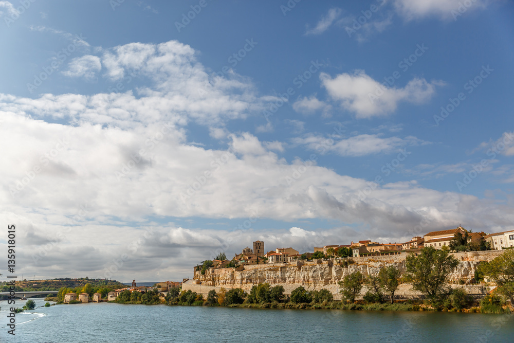 Landscape with the city of Zamora in the background, and view of