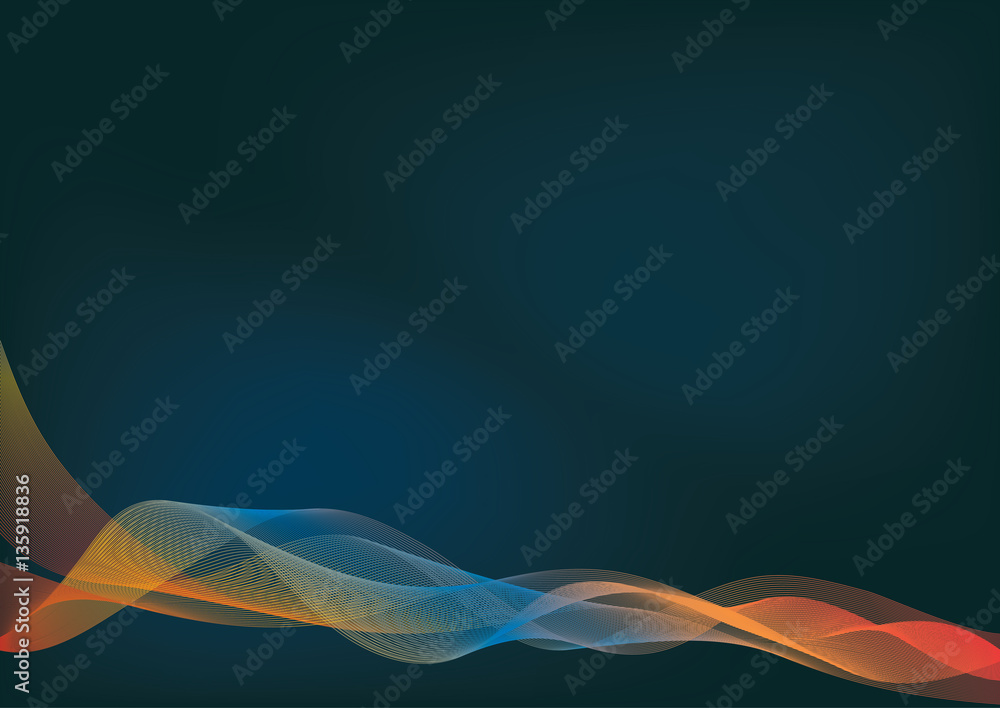 Fototapeta premium Abstract color lines on a dark blue background