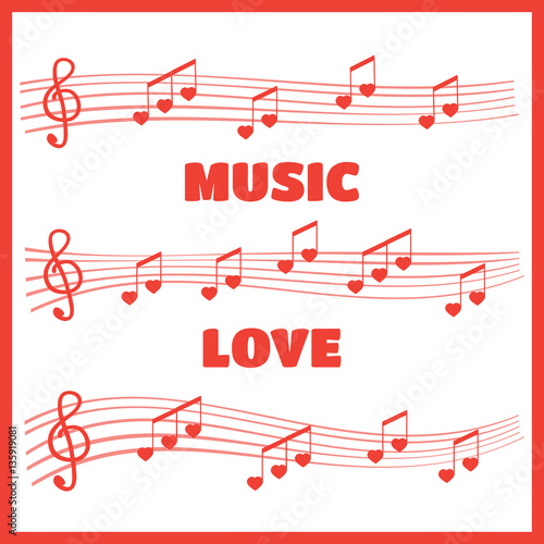 Musical notes and chords heart