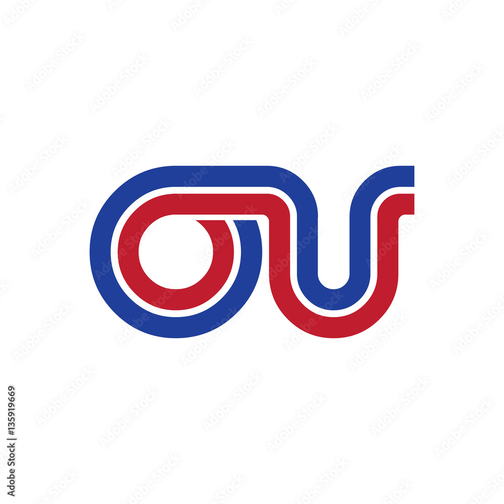 Initial Letter OU Linked Design Logo Initial Letter OU Linked Design Logo