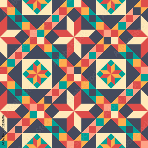 Seamless pattern in style of patchwork, vector.