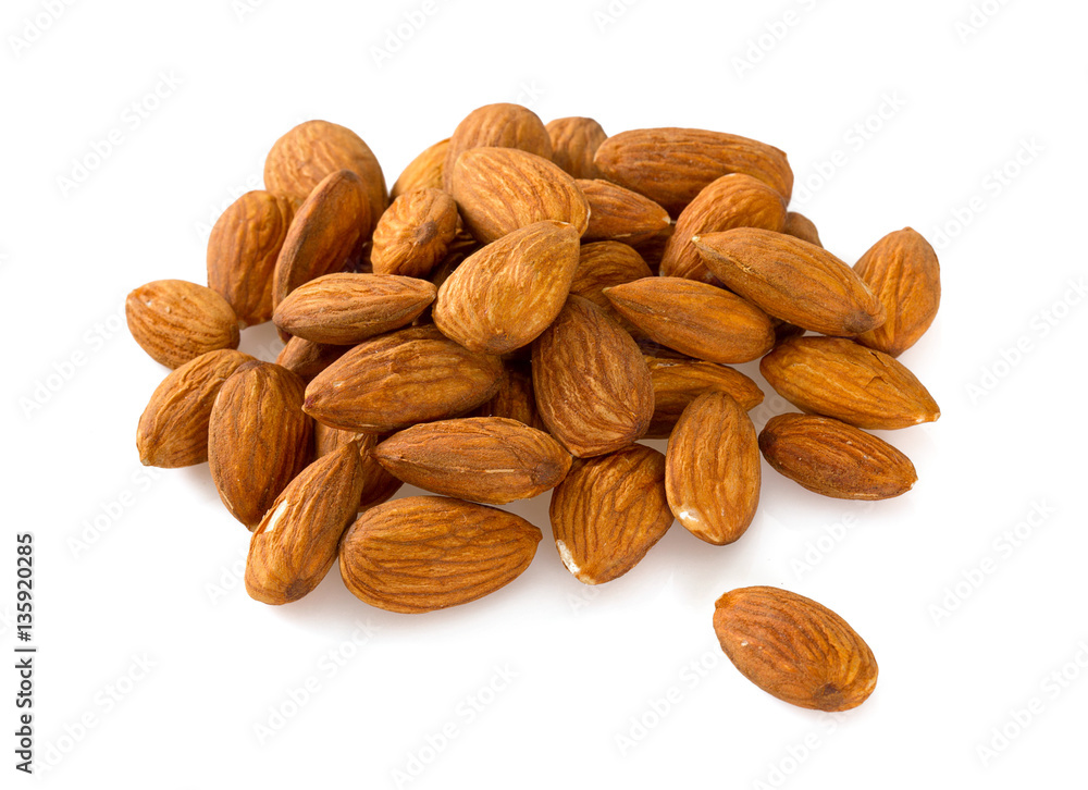almonds isolated on white background almonds isolated on white background