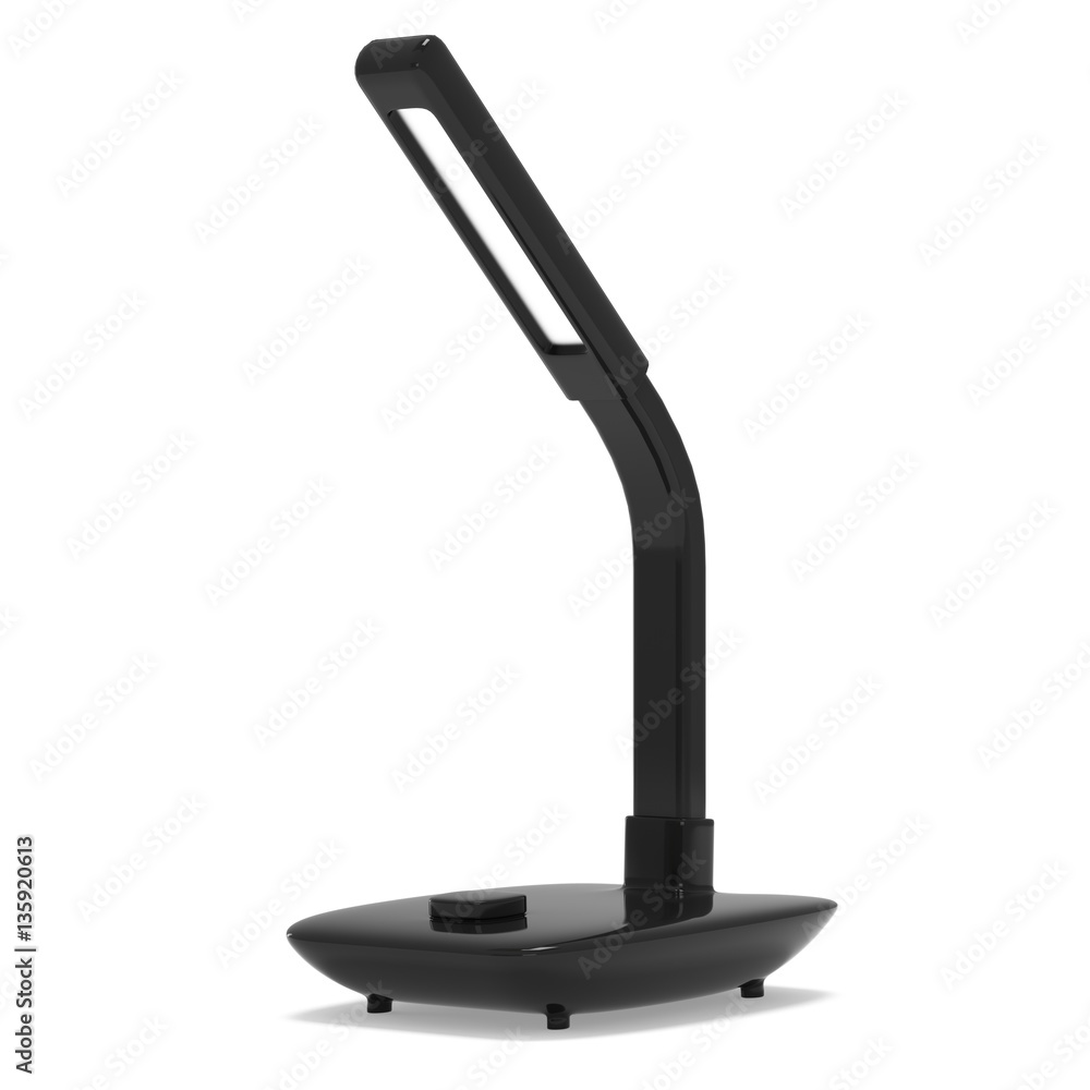 Led Sensor Desk Black Lamp. 3D render isolated on white background. Template for Object Presentation. Led Sensor Desk Black Lamp. 3D render isolated on white background. Template for Object Presentation.