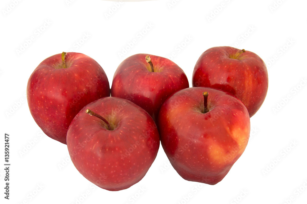 Fresh red apple isolated on white.