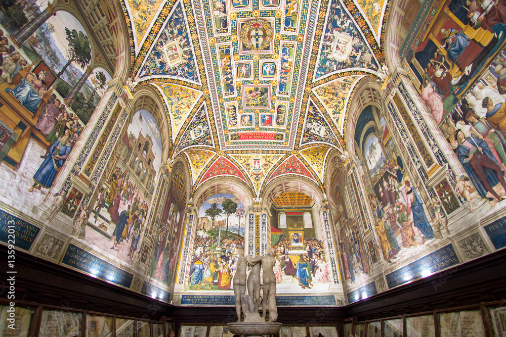Interior of Siena Cathedral in Tuscany, Italy