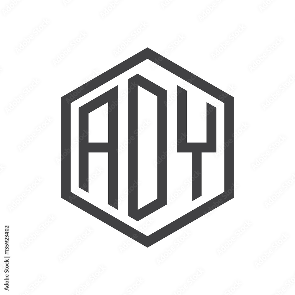 initial three letter logo hexagon black initial three letter logo hexagon black