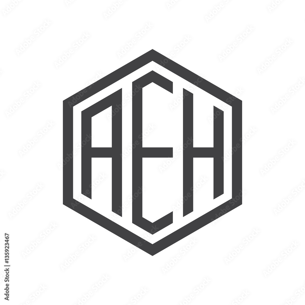 initial three letter logo hexagon black initial three letter logo hexagon black