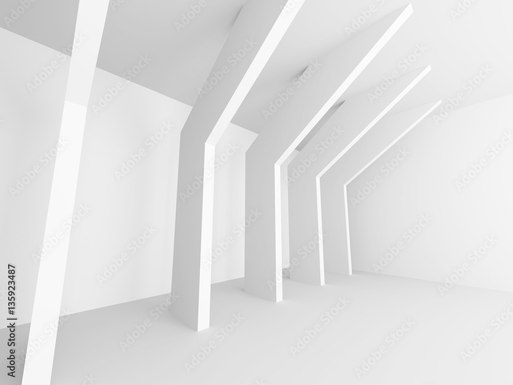 Obraz premium Futuristic White Architecture Design Background