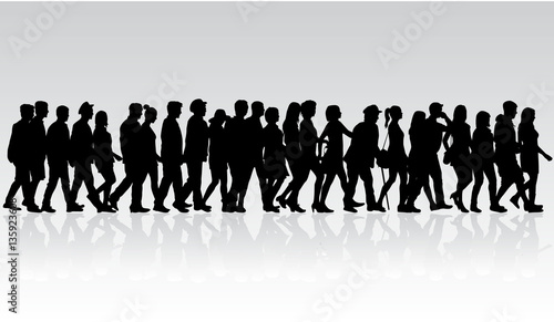 Group of people. Crowd of people silhouettes.