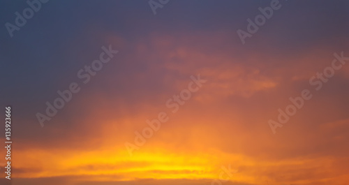 Dramatic sunset evening and sunrise morning twilight sky. © sirins