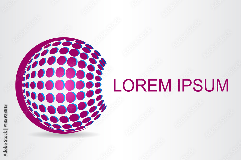 Logo stylized spherical surface with abstract shapes Logo stylized spherical surface with abstract shapes
