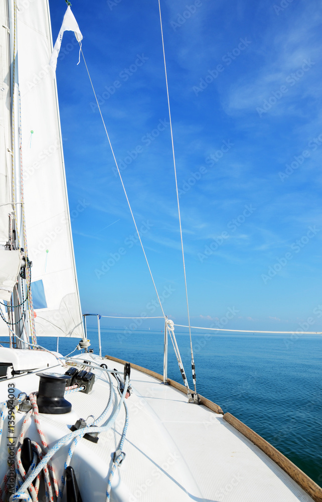 Sailing on Lake Constance on a calm sunny day Sailing on Lake Constance on a calm sunny day